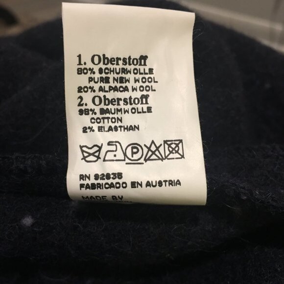 GIESSWEIN Navy Blue Boiled Wool Jacket w/Corduroy Sleeves Women's Sz EU 36 US 6 - Picture 8 of 9